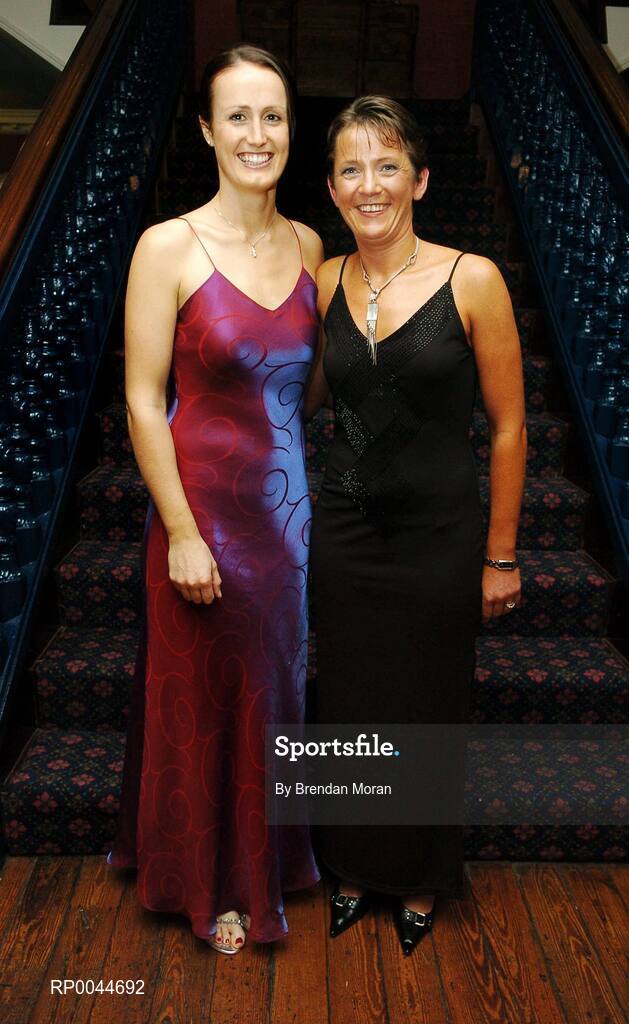 17 November 2007; Sarah Brennan, left, and Ann Marie Cox, from Leitrim, at the 2007 O'Neills/TG4 Ladies Gaelic Football All-Star Awards. Citywest Hotel, Conference, Leisure & Golf Resort, Saggart, Co. Dublin. Picture credit: Brendan Moran / SPORTSFILE  *** Local Caption ***