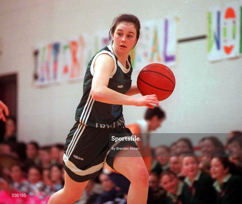 11 February 2000; April Cahalane of Ireland during the Junior Women's International Friendly match between Ireland and England in Skibbereen, Cork. Photo by Brendan Moran/Sportsfile