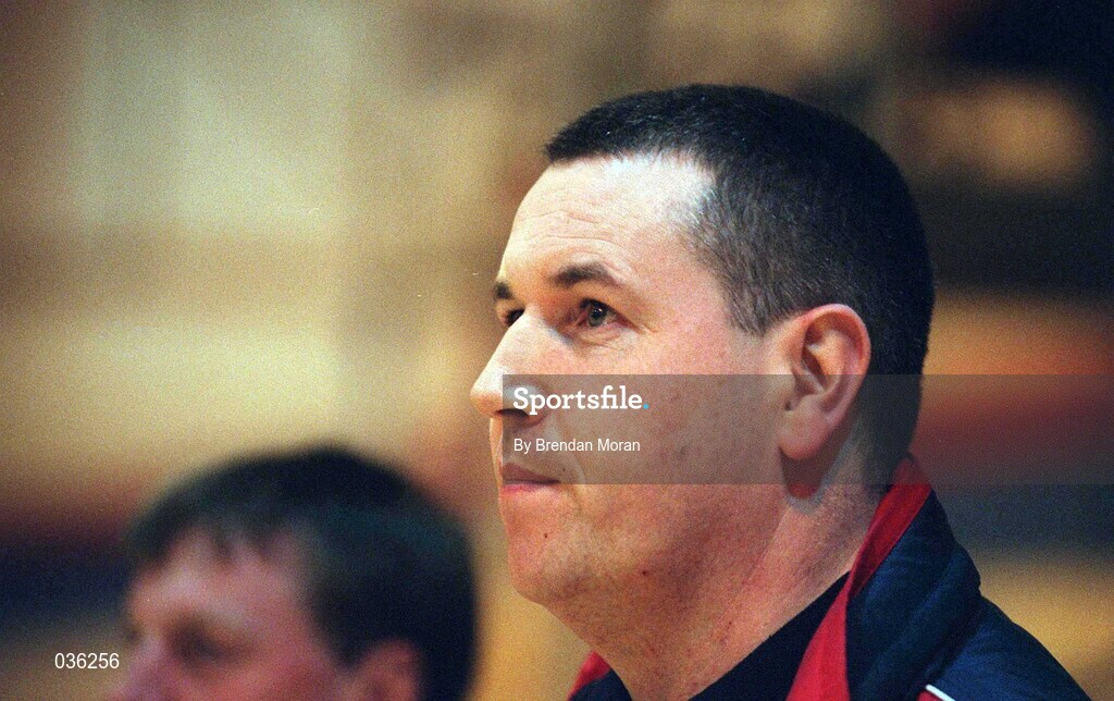 11 February 2000; ESAT Telecom Demons coach Briain Burke during the ESB Superleague match between Neptune and ESAT Telecom Demons at Neptune Stadium in Blackpool, Cork. Photo by Brendan Moran/Sportsfile