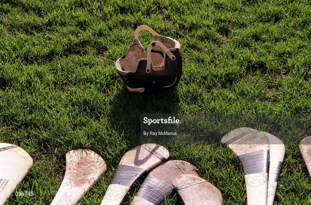 19 February 2000; Hurleys are seen prior to the AIB All-Ireland Senior Club Hurling Championship Semi-Final Replay match between Cushendall and St Joseph's Doorabarefield at Parnell Park in Dublin. Photo by Ray McManus/Sportsfile