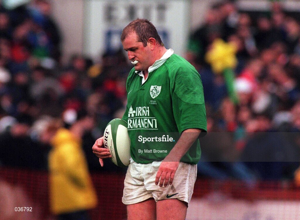 1 April 2000; Peter Clohessy of Ireland looks dejected following the Lloyds TSB 6 Nations match between Ireland and Wales at Lansdowne Road in Dublin. Photo by Matt Browne/Sportsfile