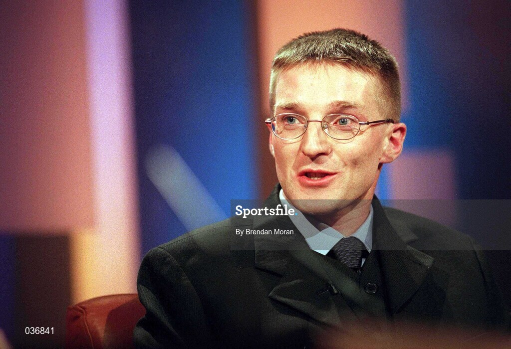 31 March 2000; Clare hurler Jamesie O'Connor on The Late Late Show at the RTE Studios in Dublin. Photo by Brendan Moran/Sportsfile