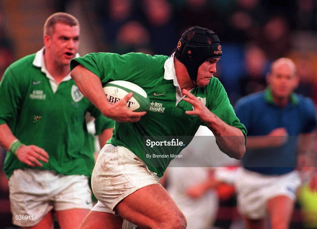 6 March 1999; Jeremy Davidson of Ireland during the Five Nations Rugby Championship match between Ireland and England at Lansdowne Road in Dublin. Photo by Brendan Moran/Sportsfile