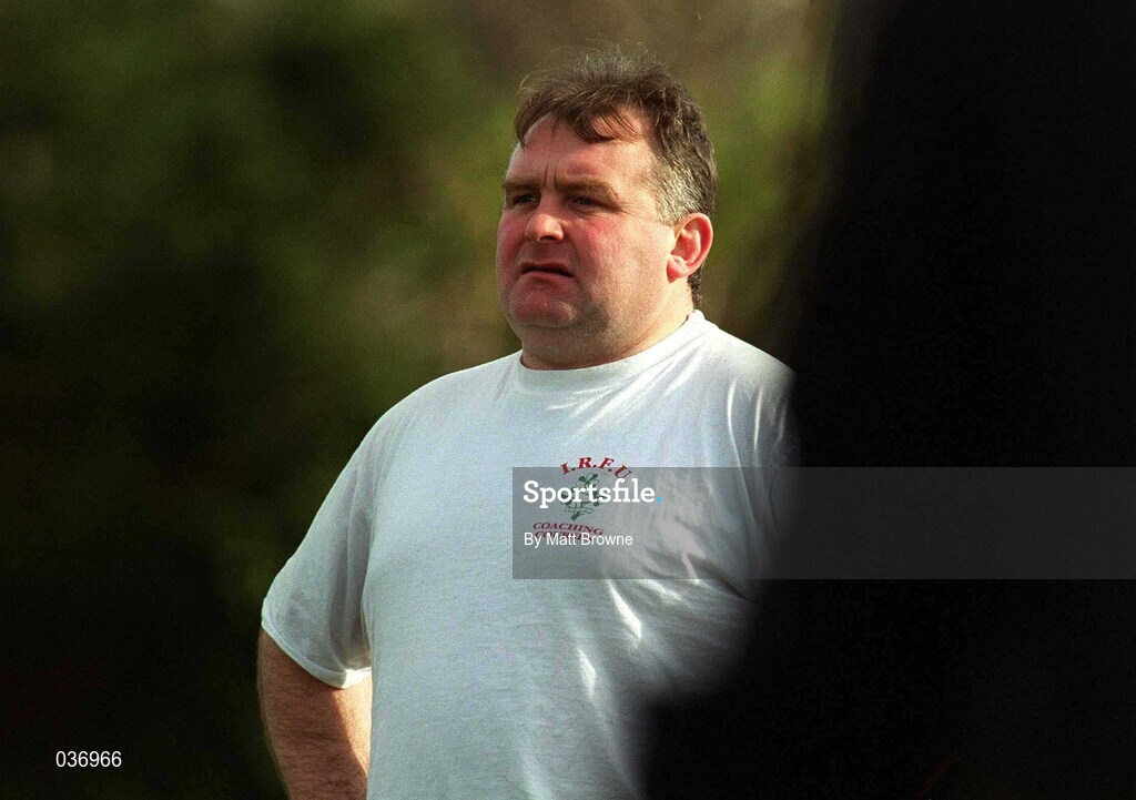 26 February 2000; Young Munster coach John Fitzgerald prior to the AIB League Division 1 match between St Mary's and Young Munster at Templeville Road in Dublin. Photo by Matt Browne/Sportsfile