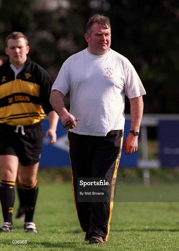 26 February 2000; Young Munster coach John Fitzgerald prior to the AIB League Division 1 match between St Mary's and Young Munster at Templeville Road in Dublin. Photo by Matt Browne/Sportsfile