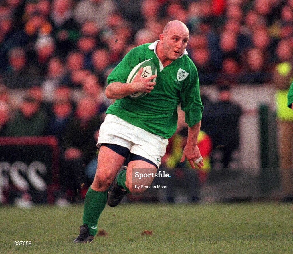 6 March 1999; Keith Wood of Ireland during the Five Nations Rugby Championship match between Ireland and England at Lansdowne Road in Dublin. Photo by Brendan Moran/Sportsfile