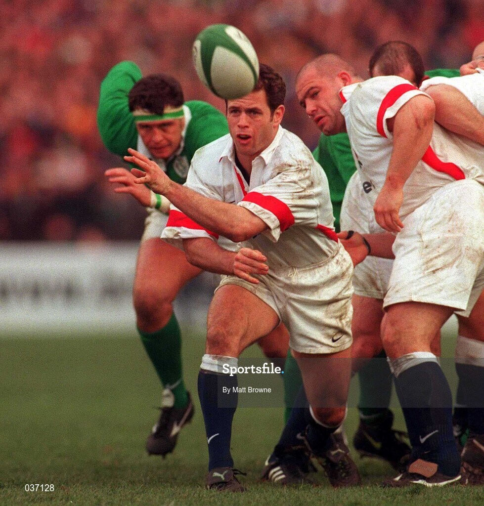 6 March 1999; Kyran Bracken of England during the Five Nations Rugby Championship match between Ireland and England at Lansdowne Road in Dublin. Photo by Matt Browne/Sportsfile