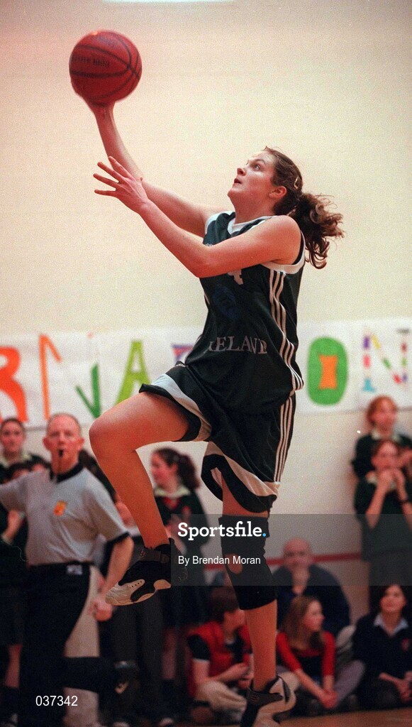 11 February 2000; Neassa O'Keeffe of Ireland during the Junior Women's International Friendly match between Ireland and England in Skibbereen, Cork. Photo by Brendan Moran/Sportsfile