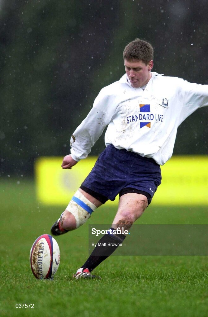 12 February 2000; Ronan O'Gara of Cork Constitution during the AIB League Division 1 match between Ballymena and Cork Constitution at Eaton Park in Ballymena, Antrim. Photo by Matt Browne/Sportsfile