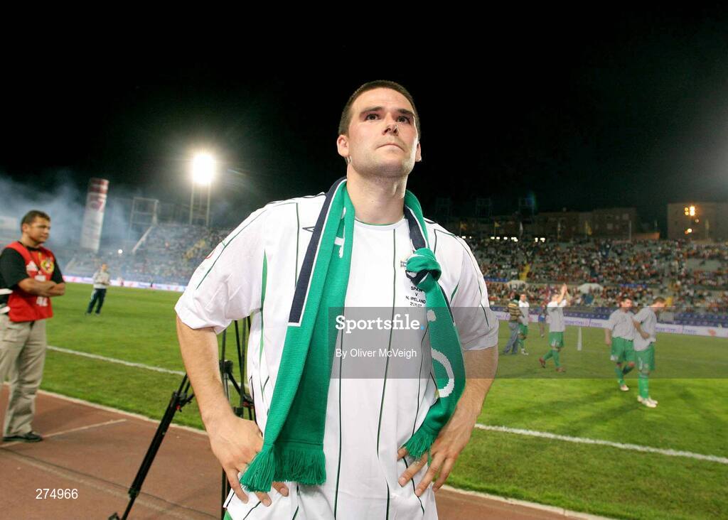 21 November 2007; A dejected David Healy, Northern Ireland, after the match. 2008 European Championship Qualifier, Spain v Northern Ireland, Estadio de Gran Canaria, Las Palmas, Spain. Picture credit; Oliver McVeigh / SPORTSFILE