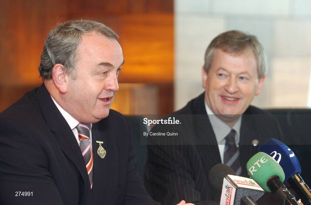 22 November 2007; GAA President Nickey Brennan speaking at a press conference to announce that Paraic Duffy, from Scotstown, Co Monaghan, will succeed Liam Mulvihill as Director General (Ard Stiúrthóir) of the Association. Croke Park, Dublin. Picture credit; Caroline Quinn / SPORTSFILE