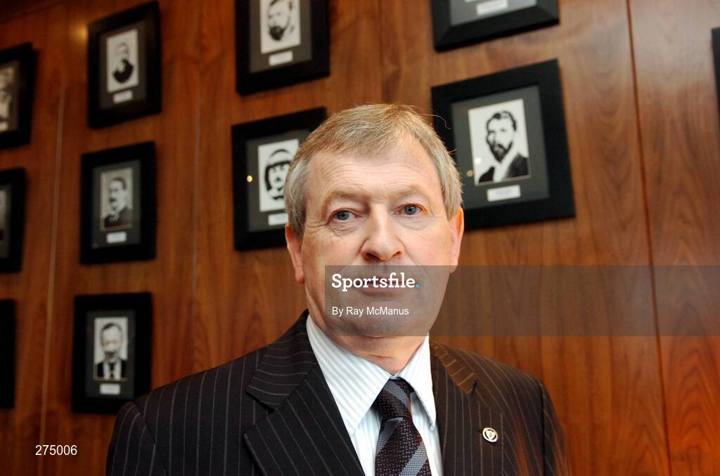 22 November 2007; Paraic Duffy relaxes under portraits of previous Director Generals after a press conference when it was announced that he will succeed Liam Mulvihill as Director General (Ard Stiúrthóir) of the Association. Croke Park, Dublin. Picture credit; Ray McManus / SPORTSFILE
