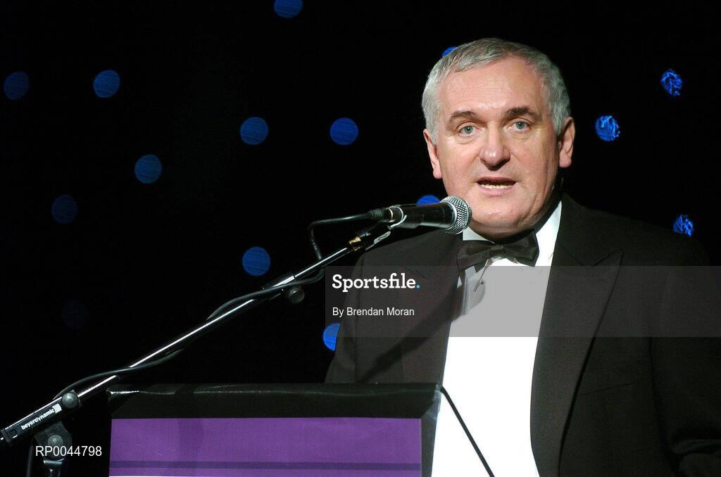 17 November 2007; An Taoiseach Bertie Ahern, TD, speaking at the 2007 O'Neills/TG4 Ladies Gaelic Football All-Star Awards.  Citywest Hotel, Conference, Leisure & Golf Resort, Saggart, Co Dublin. Picture credit: Brendan Moran / SPORTSFILE  *** Local Caption ***