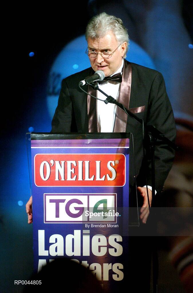 17 November 2007; Tony Towell, Managing Director, O'Neills, speaking at the 2007 O'Neills/TG4 Ladies Gaelic Football All-Star Awards.  Citywest Hotel, Conference, Leisure & Golf Resort, Saggart, Co Dublin. Picture credit: Brendan Moran / SPORTSFILE  *** Local Caption ***
