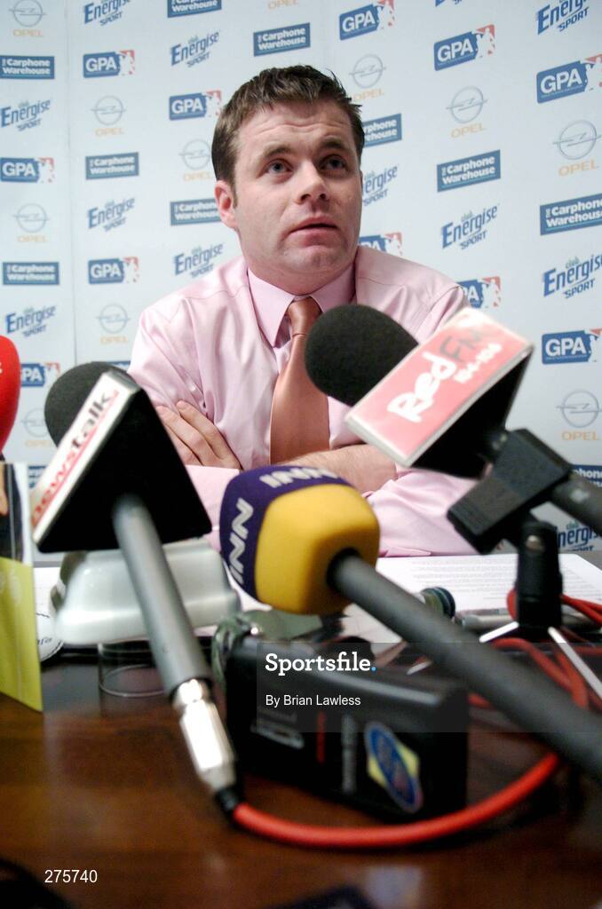 29 November 2007; Dessie Farrell, GPA Chief Executive, at a press conference to announce the agreement between the Minister for Arts, Sport and Tourism and the Irish Sports Council, GAA and GPA to recognise the contribution of Senior Inter-County Players and additional costs associated with enhancing team performance. The decision taken by the Minister for Arts, Sport and Tourism, Mr Seamus Brennan TD is to provide the sum of 3.5m euro to fund an Annual Team Performance Scheme and an Annual Support Scheme for inter-county GAA players. Jury's Croke Park Hotel, Jones's Road, Dublin. Picture credit; Brian Lawless / SPORTSFILE