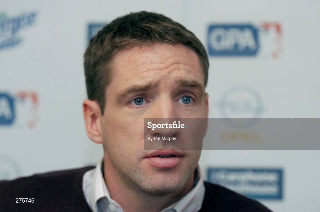 29 November 2007; Kieran McGeeney, GPA Secretary, at a press conference to announce the agreement between the Minister for Arts, Sport and Tourism and the Irish Sports Council, GAA and GPA to recognise the contribution of Senior Inter-County Players and additional costs associated with enhancing team performance. The decision taken by the Minister for Arts, Sport and Tourism, Mr Seamus Brennan TD is to provide the sum of 3.5m euro to fund an Annual Team Performance Scheme and an Annual Support Scheme for inter-county GAA players. Jury's Croke Park Hotel, Jones's Road, Dublin. Picture credit; Brian Lawless / SPORTSFILE