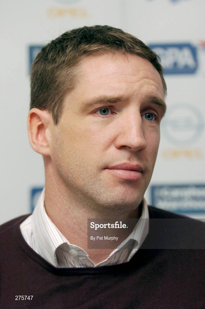 29 November 2007; Kieran McGeeney, GPA Secretary, at a press conference to announce the agreement between the Minister for Arts, Sport and Tourism and the Irish Sports Council, GAA and GPA to recognise the contribution of Senior Inter-County Players and additional costs associated with enhancing team performance. The decision taken by the Minister for Arts, Sport and Tourism, Mr Seamus Brennan TD is to provide the sum of 3.5m euro to fund an Annual Team Performance Scheme and an Annual Support Scheme for inter-county GAA players. Jury's Croke Park Hotel, Jones's Road, Dublin. Picture credit; Brian Lawless / SPORTSFILE