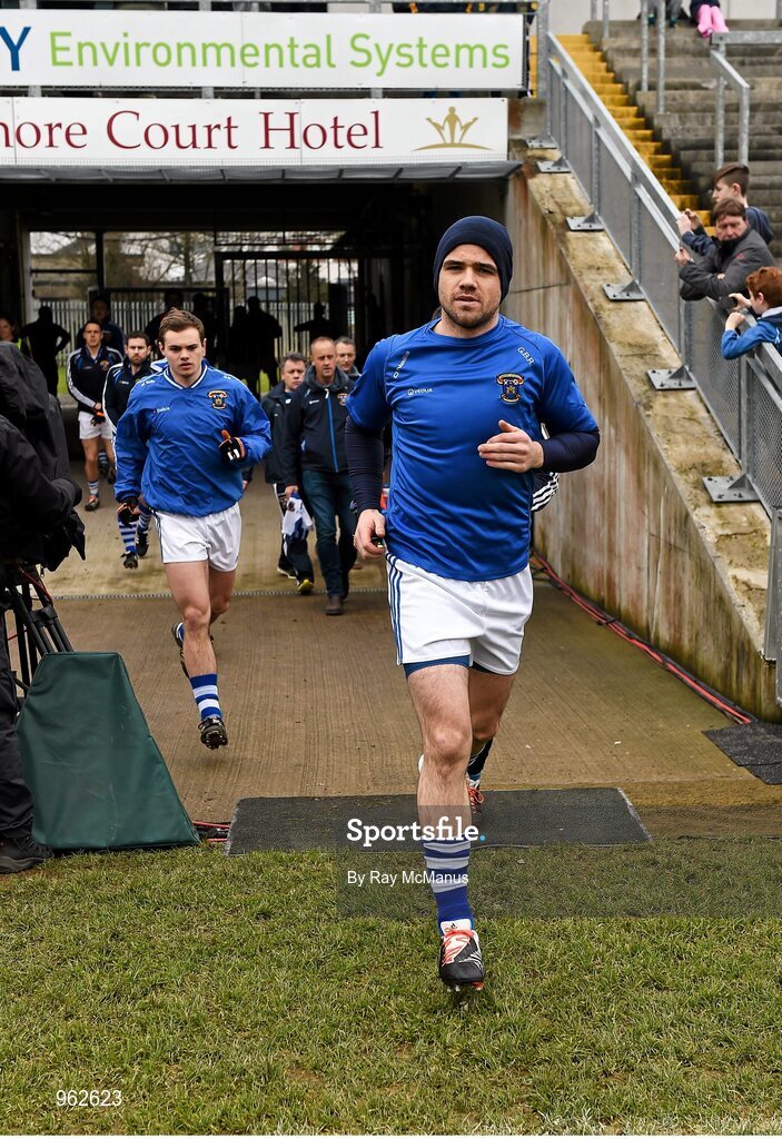 14 February 2015; Ger Brennan leads the St Vincent's team out. AIB GAA Football All-Ireland Senior Club Championship, Semi-Final, Corofin v St Vincent's. O'Connor Park, Tullamore, Co. Offaly. Picture credit: Ray McManus / SPORTSFILE