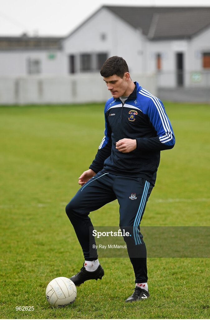 14 February 2015; St Vincent's Diarmuid Connolly on the pitch before the game. AIB GAA Football All-Ireland Senior Club Championship, Semi-Final, Corofin v St Vincent's. O'Connor Park, Tullamore, Co. Offaly. Picture credit: Ray McManus / SPORTSFILE