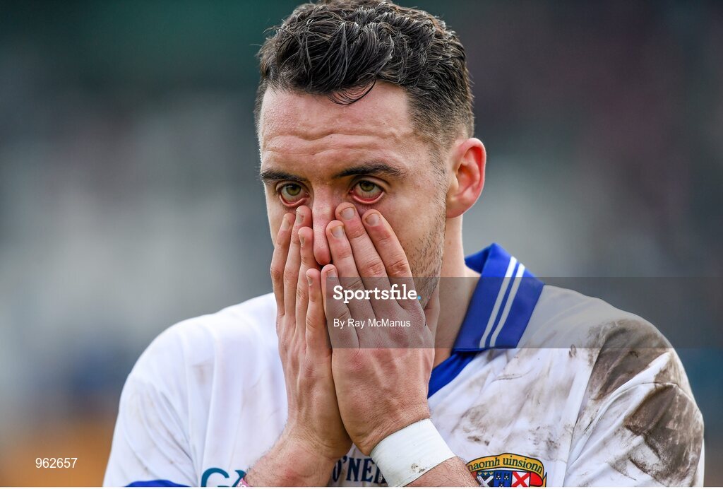 14 February 2015; Shane Carthy, St Vincent's, reacts to his side's defeat after the final whistle. AIB GAA Football All-Ireland Senior Club Championship, Semi-Final, Corofin v St Vincent's. O'Connor Park, Tullamore, Co. Offaly. Picture credit: Ray McManus / SPORTSFILE