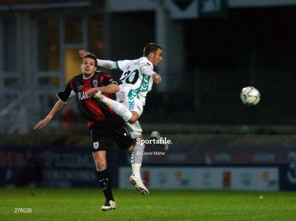 2 December 2007; Leon McSweeney, Cork City, in action against Robbie Martin, Longford Town. FAI Ford Cup Final, Cork City v Longford Town, RDS, Ballsbridge, Dublin. Picture credit; David Maher / SPORTSFILE