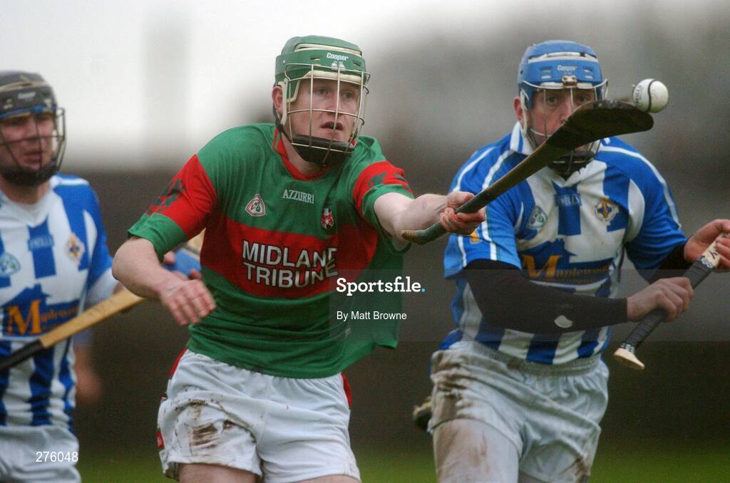 2 December 2007; Brian Watkins, Birr, in action against Tim Sweeney, Ballyboden St Enda's. AIB Leinster Club Hurling Championship Final, Loughmore-Castleiney, Birr, Offaly, v Ballyboden St Enda's, Dublin, O'Connor Park, Tullamore, Co. Offaly. Picture credit; Caroline Quinn / SPORTSFILE