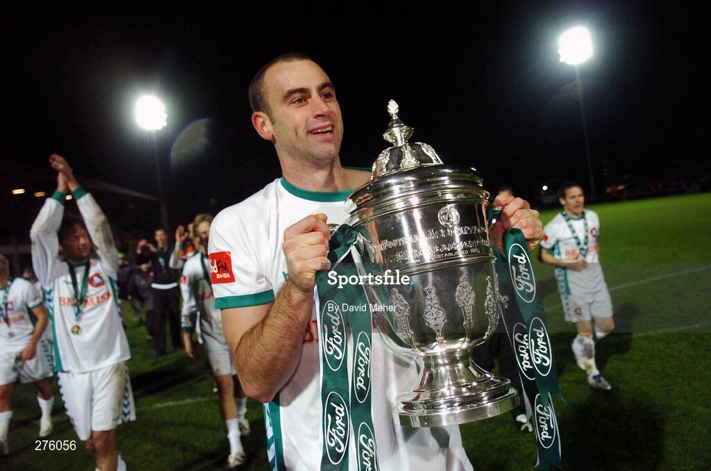 2 December 2007; Cork City captain Dan Murray celebrates at the end of the game. FAI Ford Cup Final, Cork City v Longford Town, RDS, Ballsbridge, Dublin. Picture credit; David Maher / SPORTSFILE