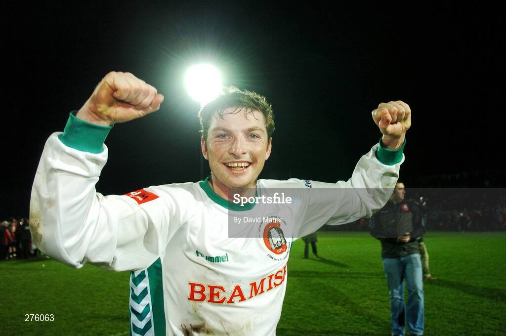 2 December 2007; Cork City winning goalscorer Denis Behan celebrate at the end of the game. FAI Ford Cup Final, Cork City v Longford Town, RDS, Ballsbridge, Dublin. Picture credit; David Maher / SPORTSFILE