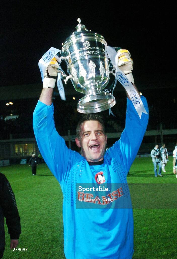 2 December 2007; Cork City's  Michael Devine celebrate with the trophy after the match. FAI Ford Cup Final, Cork City v Longford Town, RDS, Ballsbridge, Dublin. Picture credit; Stephen McCarthy / SPORTSFILE
