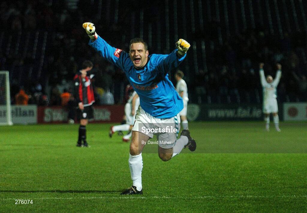 2 December 2007; Cork City goalkeeper Michael Devine celebrates after the final whistle. FAI Ford Cup Final, Cork City v Longford Town, RDS, Ballsbridge, Dublin. Picture credit; David Maher / SPORTSFILE