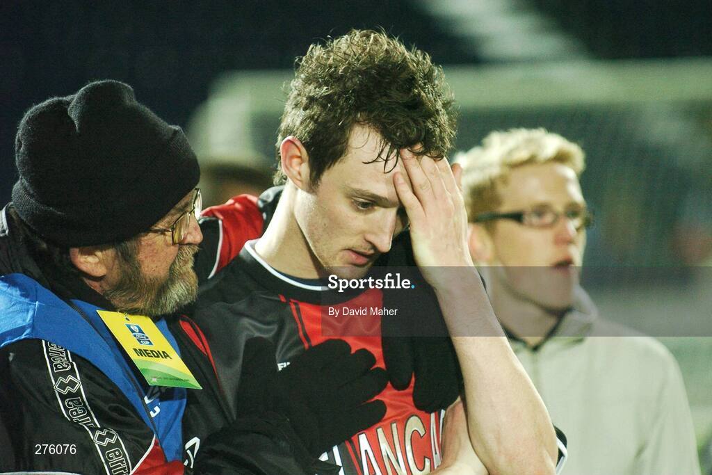 2 December 2007; A dejected Dave Mooney, Longford Town, at the end of the game. FAI Ford Cup Final, Cork City v Longford Town, RDS, Ballsbridge, Dublin. Picture credit; David Maher / SPORTSFILE