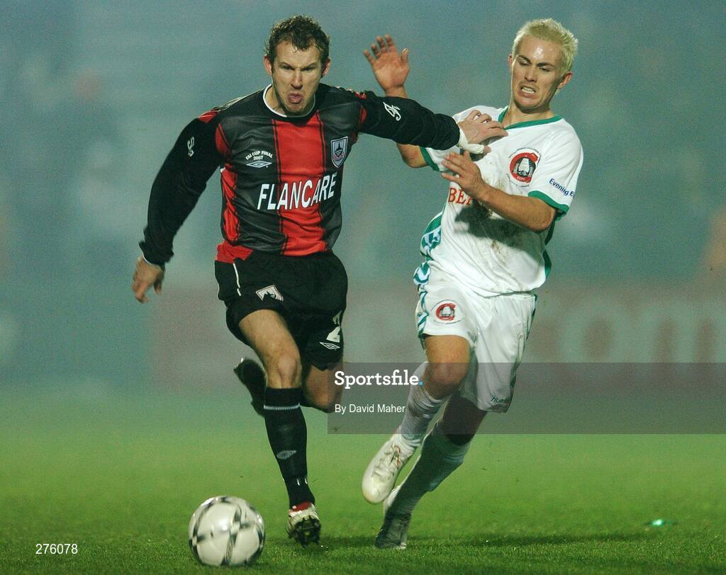 2 December 2007; Pat Sullivan, Longford Town, in action against Liam Kearney, Cork City. FAI Ford Cup Final, Cork City v Longford Town, RDS, Ballsbridge, Dublin. Picture credit; David Maher / SPORTSFILE