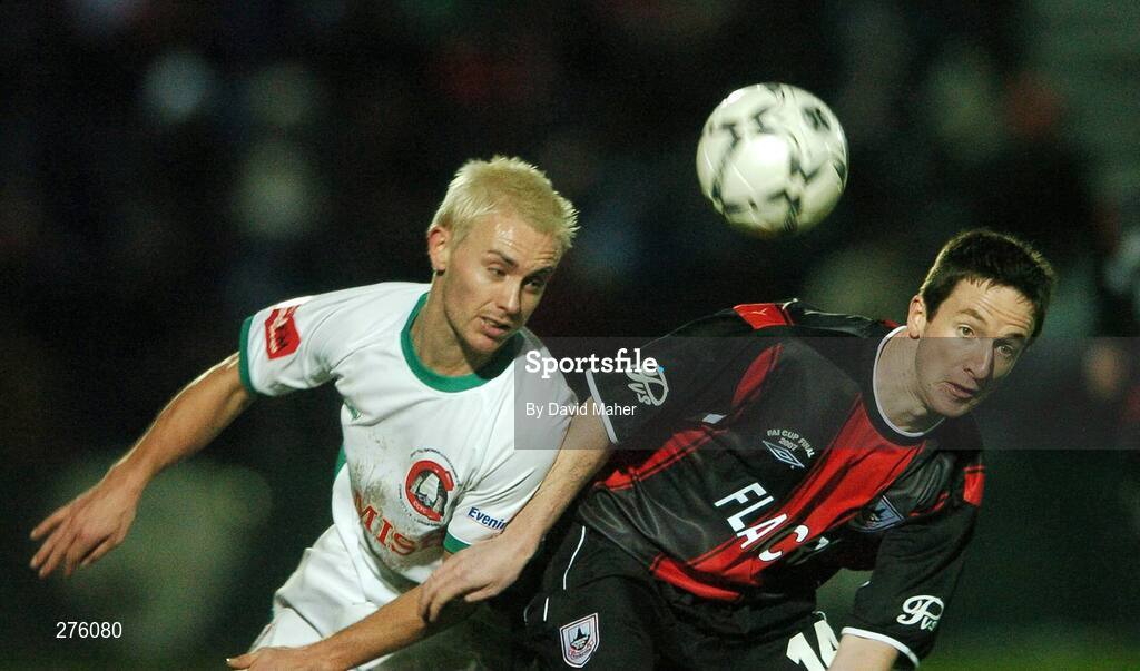 2 December 2007; Liam Kearney, Cork City, in action against John Reilly, Longford Town. FAI Ford Cup Final, Cork City v Longford Town, RDS, Ballsbridge, Dublin. Picture credit; David Maher / SPORTSFILE