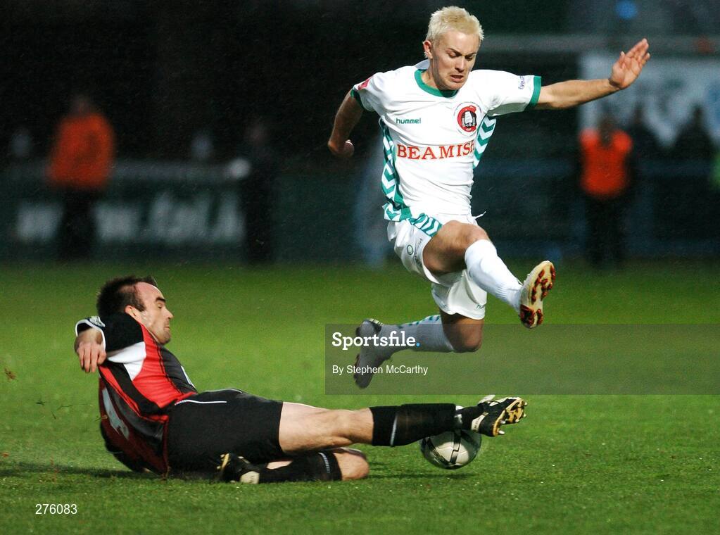 2 December 2007; Damien Brennan, Longford Town, in action against Liam Kearney, Cork City. FAI Ford Cup Final, Cork City v Longford Town, RDS, Ballsbridge, Dublin. Picture credit; Stephen McCarthy / SPORTSFILE