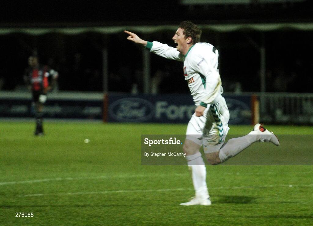 2 December 2007; Cork City's Denis Behan celebrates after scoring his side's goal. FAI Ford Cup Final, Cork City v Longford Town, RDS, Ballsbridge, Dublin. Picture credit; Stephen McCarthy / SPORTSFILE