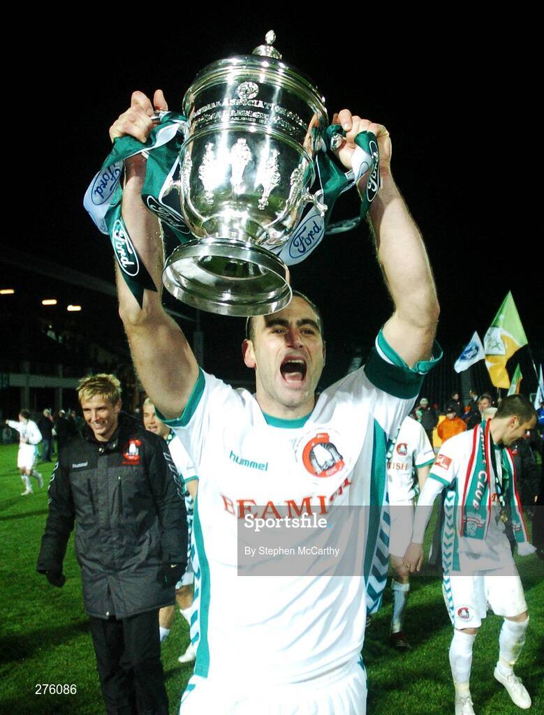 2 December 2007; Cork City's Dan Murray celebrates with the cup after the match. FAI Ford Cup Final, Cork City v Longford Town, RDS, Ballsbridge, Dublin. Picture credit; Stephen McCarthy / SPORTSFILE