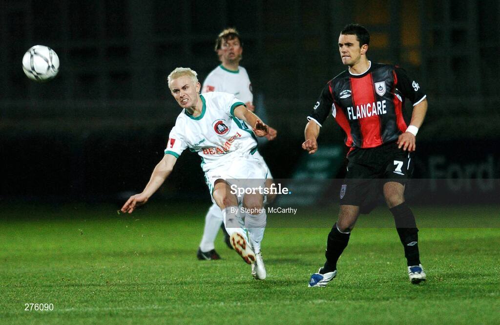 2 December 2007; Liam Kearney, Cork City, in action against Jamie Duffy, Longford Town. FAI Ford Cup Final, Cork City v Longford Town, RDS, Ballsbridge, Dublin. Picture credit; Stephen McCarthy / SPORTSFILE