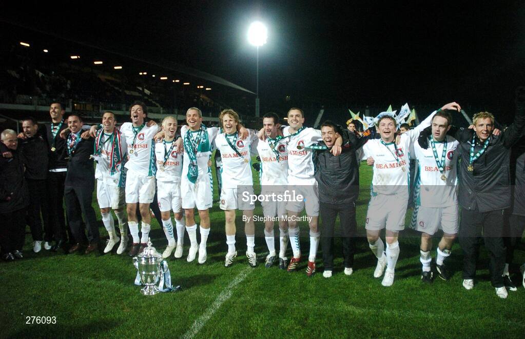 2 December 2007; Cork City players and staff celebrate after the match. FAI Ford Cup Final, Cork City v Longford Town, RDS, Ballsbridge, Dublin. Picture credit; Stephen McCarthy / SPORTSFILE