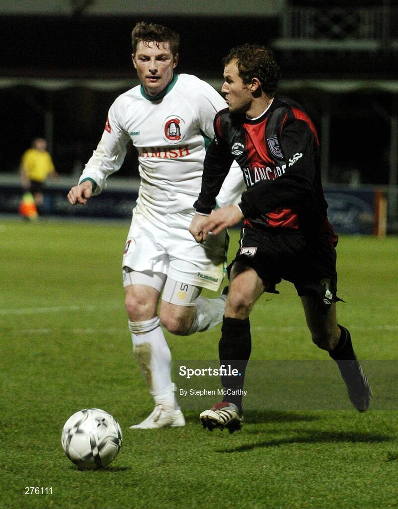 2 December 2007; Patrick Sullivan, Longford Town, in action against Denis Behan, Cork City. FAI Ford Cup Final, Cork City v Longford Town, RDS, Ballsbridge, Dublin. Picture credit; Stephen McCarthy / SPORTSFILE