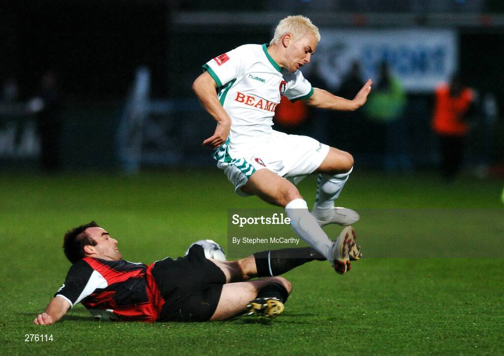 2 December 2007; Damien Brennan, Longford Town, in action against Liam Kearney, Cork City. FAI Ford Cup Final, Cork City v Longford Town, RDS, Ballsbridge, Dublin. Picture credit; Stephen McCarthy / SPORTSFILE