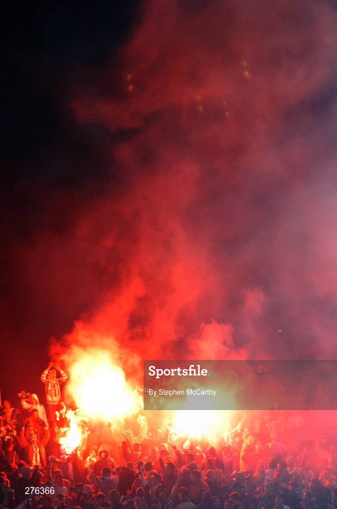 2 December 2007; Cork City supporters during the game. FAI Ford Cup Final, Cork City v Longford Town, RDS, Ballsbridge, Dublin. Picture credit; Stephen McCarthy / SPORTSFILE