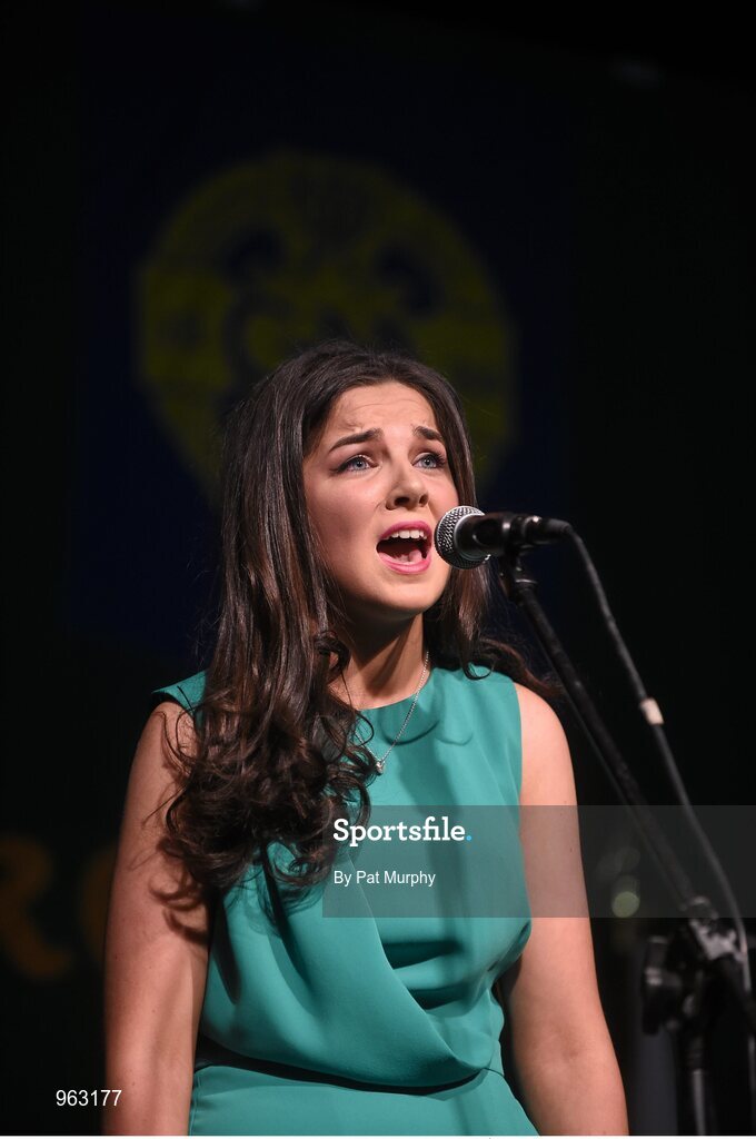 14 February 2015; Moya Strain, Cuchulainn’s, Mullaghbawn, Co. Armagh, competing in the Solo Singing competition during the All-Ireland Scór na nÓg Championship Finals 2015. Citywest Hotel, Saggart, Co. Dublin. Picture credit: Pat Murphy / SPORTSFILE