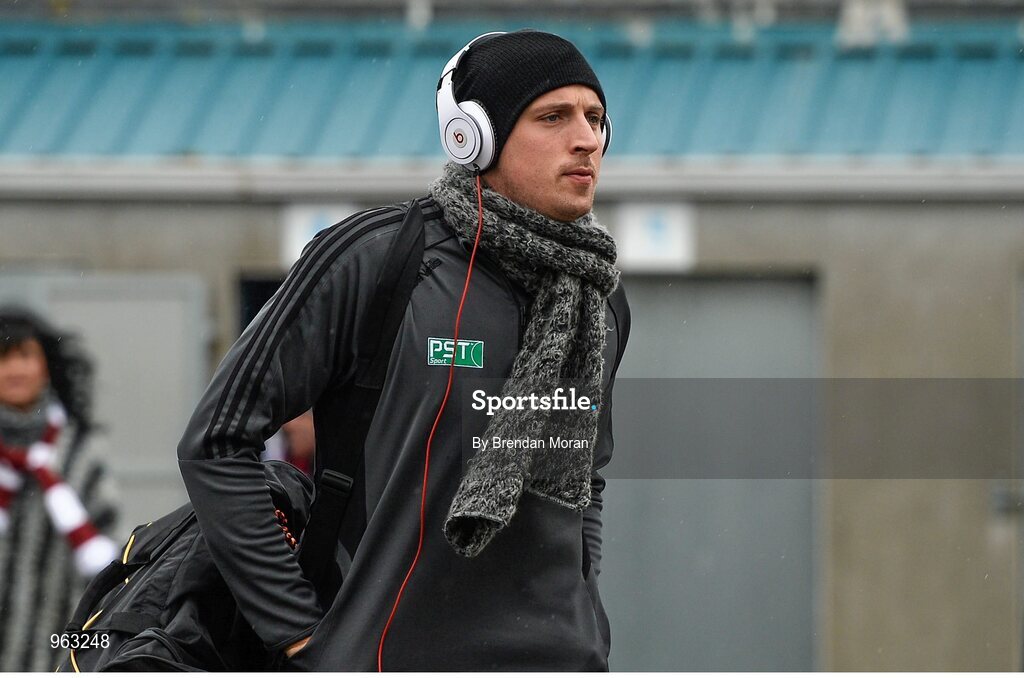 15 February 2015; Kieran Donaghy, Austin Stacks, arrives into the ground ahead of the game. AIB GAA Football All-Ireland Senior Club Championship, Semi-Final, Austin Stacks v Slaughtneil, O'Moore Park, Portlaoise, Co. Laois. Picture credit: Brendan Moran / SPORTSFILE