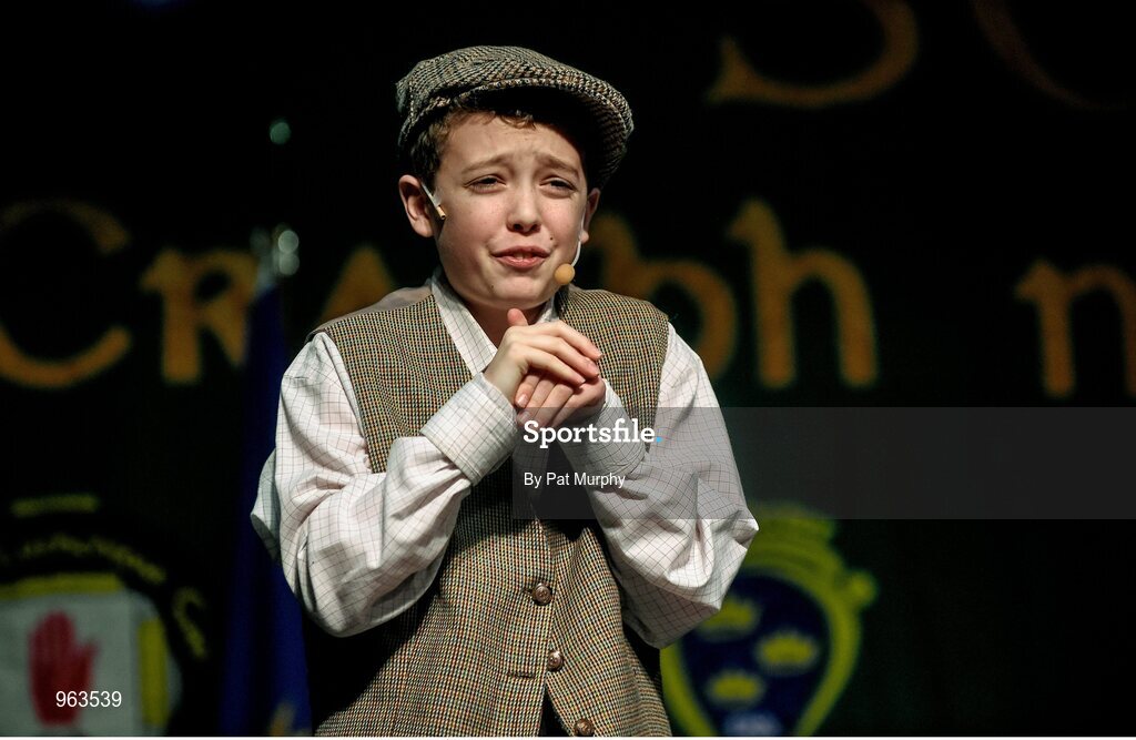 14 February 2015; Oisin McAnenna, Drumlane, Co. Cavan, competing in the Story Telling competition during the All-Ireland Scór na nÓg Championship Finals 2015. Citywest Hotel, Saggart, Co. Dublin. Picture credit: Pat Murphy / SPORTSFILE