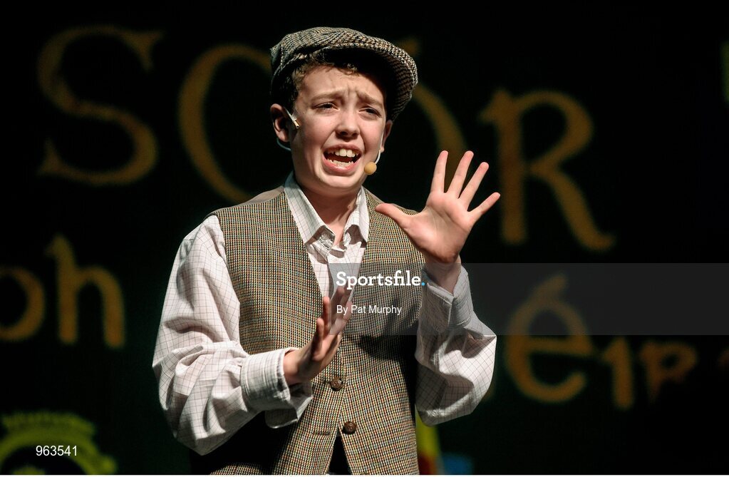 14 February 2015; Oisin McAnenna, Drumlane, Co. Cavan, competing in the Story Telling competition during the All-Ireland Scór na nÓg Championship Finals 2015. Citywest Hotel, Saggart, Co. Dublin. Picture credit: Pat Murphy / SPORTSFILE