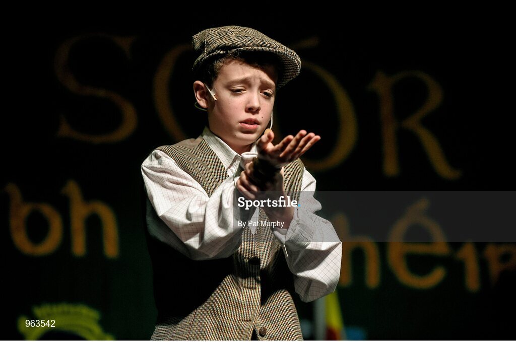 14 February 2015; Oisin McAnenna, Drumlane, Co. Cavan, competing in the Story Telling competition during the All-Ireland Scór na nÓg Championship Finals 2015. Citywest Hotel, Saggart, Co. Dublin. Picture credit: Pat Murphy / SPORTSFILE