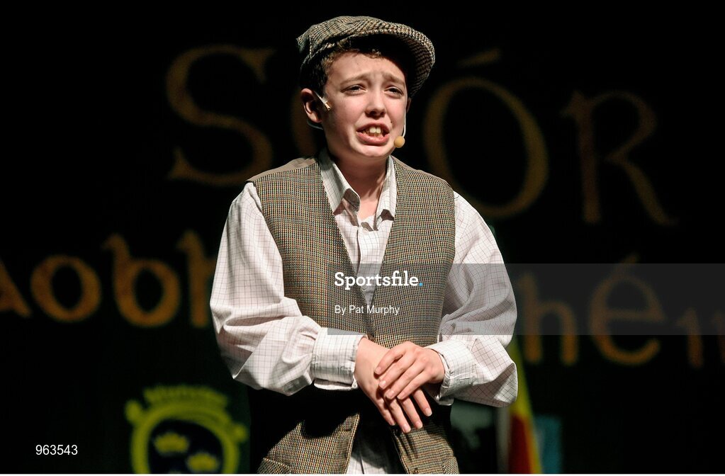 14 February 2015; Oisin McAnenna, Drumlane, Co. Cavan, competing in the Story Telling competition during the All-Ireland Scór na nÓg Championship Finals 2015. Citywest Hotel, Saggart, Co. Dublin. Picture credit: Pat Murphy / SPORTSFILE