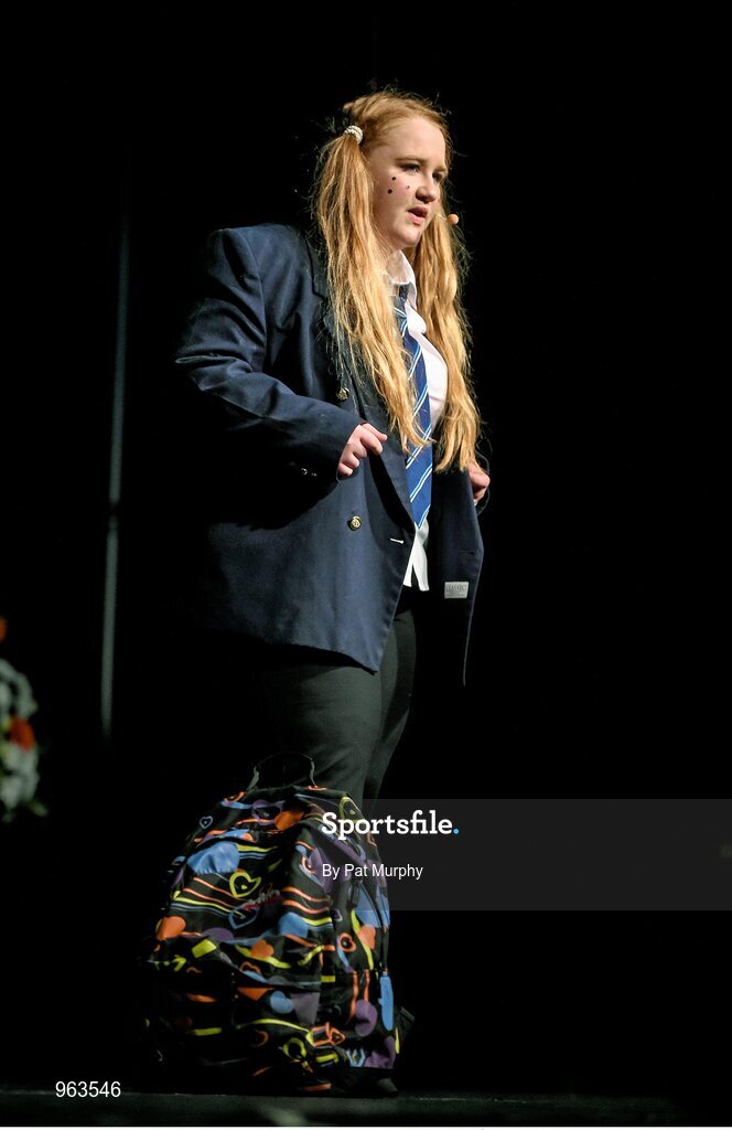 14 February 2015; Rachel Lyons, St. Patrick’s, Ardagh, Co. Longford, competing in the Story Telling competition during the All-Ireland Scór na nÓg Championship Finals 2015. Citywest Hotel, Saggart, Co. Dublin. Picture credit: Pat Murphy / SPORTSFILE