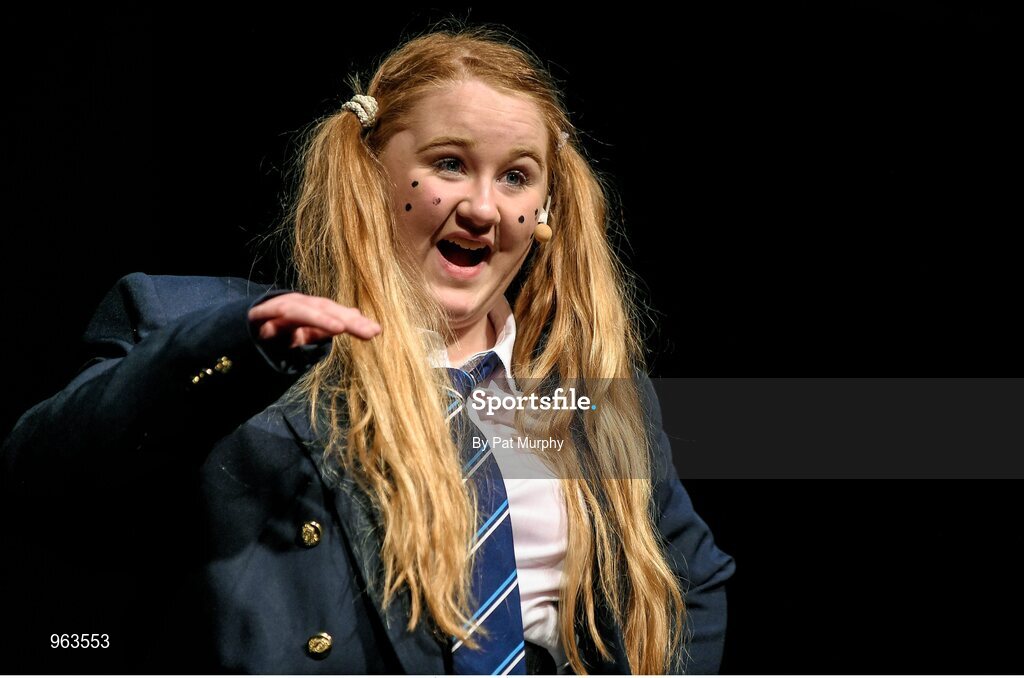 14 February 2015; Rachel Lyons, St. Patrick’s, Ardagh, Co. Longford, competing in the Story Telling competition during the All-Ireland Scór na nÓg Championship Finals 2015. Citywest Hotel, Saggart, Co. Dublin. Picture credit: Pat Murphy / SPORTSFILE