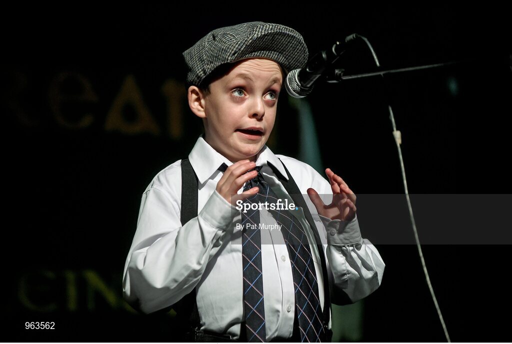 14 February 2015; Patrick Mullooly, St. Dominic’s, Co. Roscommon, competing in the Story Telling competition during the All-Ireland Scór na nÓg Championship Finals 2015. Citywest Hotel, Saggart, Co. Dublin. Picture credit: Pat Murphy / SPORTSFILE